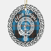 スコティッシュクランアンガスタータンチェックとクレスト セラミックオーナメント (左)