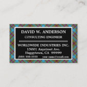 スコティッシュクランアンダーソンタータンチェックプレイド 名刺 (正面)