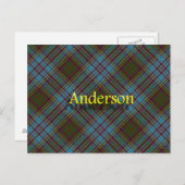 スコティッシュクランアンダーソンタータンチェック ポストカード (正面/裏面)
