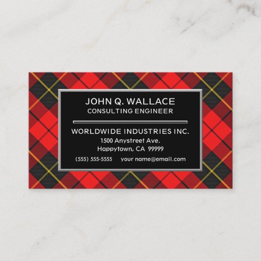 スコティッシュクランウォレスタータンチェックプレイド 名刺 (正面)