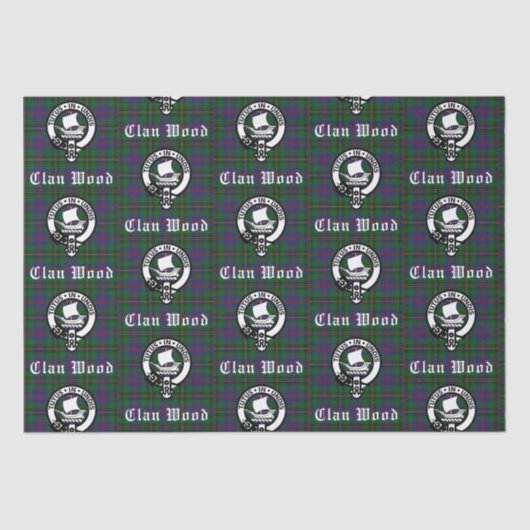 スコティッシュクランウッドクレスト&タータンチェック 薄葉紙 (正面)