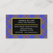 スコティッシュクランエリオットエリオットタータンチェックプレイド 名刺 (正面)