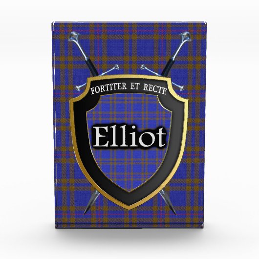 スコティッシュクランエリオットタータンチェック フォトブロック (正面)