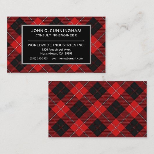 スコティッシュクランカニンガムタータンチェックプレイド 名刺 (正面/裏面)