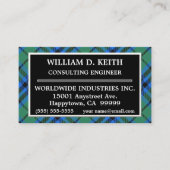 スコティッシュクランキースタータンチェックプレイド 名刺 (正面)