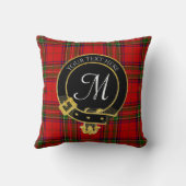 スコティッシュクランクレストタータンチェックモノグラム クッション (裏面)