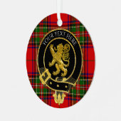 スコティッシュクランクレストライオンタータンチェック メタルオーナメント (正面左)