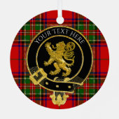 スコティッシュクランクレストライオンタータンチェック メタルオーナメント (裏面)