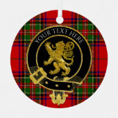 スコティッシュクランクレストライオンタータンチェック メタルオーナメント (正面)