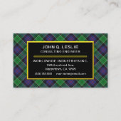 スコティッシュクランスリー狩りタータンチェックプレイド 名刺 (正面)