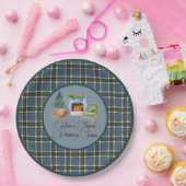 スコティッシュクランタータンチェックトンプソンブルークリスマス ペーパープレート (パーティー)