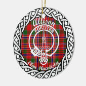 スコティッシュクランドアリソンタータンチェックとクレスト セラミックオーナメント (左)