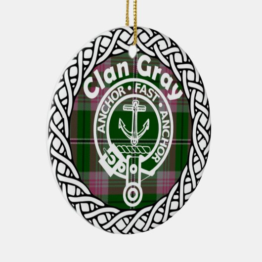 スコティッシュクランドグレータータンチェックとクレスト セラミックオーナメント (右)