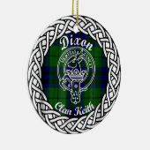 スコティッシュクランドディクソンタータンチェックとクレスト セラミックオーナメント (右)