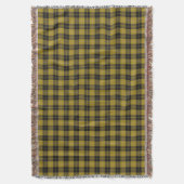 スコティッシュクランドバークレイドレスイエローブラックタータンチェック スローブランケット (正面縦)