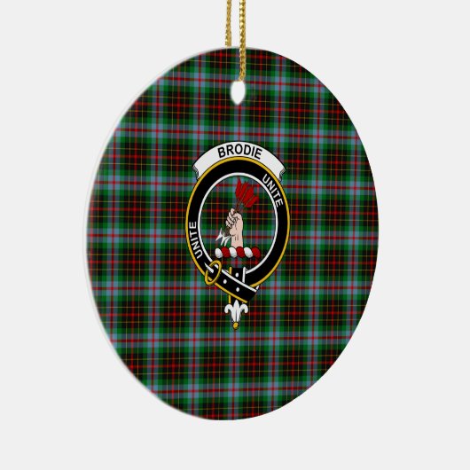 スコティッシュクランドブロディタータンチェックとクレスト セラミックオーナメント (右)