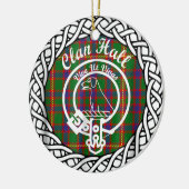 スコティッシュクランドホールタータンチェックとクレスト セラミックオーナメント (左)