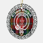 スコティッシュクランドボイドタータンチェックとクレスト セラミックオーナメント (左)