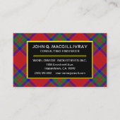 スコティッシュクランドマッギリヴレイタータンチェックプレイド 名刺 (正面)