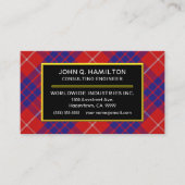 スコティッシュクランハミルトンタータンチェックプレイド 名刺 (正面)