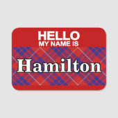 スコティッシュクランハミルトンタータンチェックプレイド 名札 (正面)