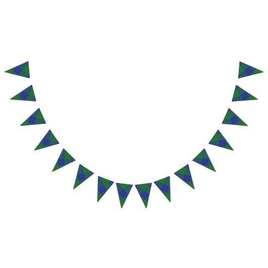 スコティッシュクランバークレイ狩りタータンチェック バンティングフラッグ (全)