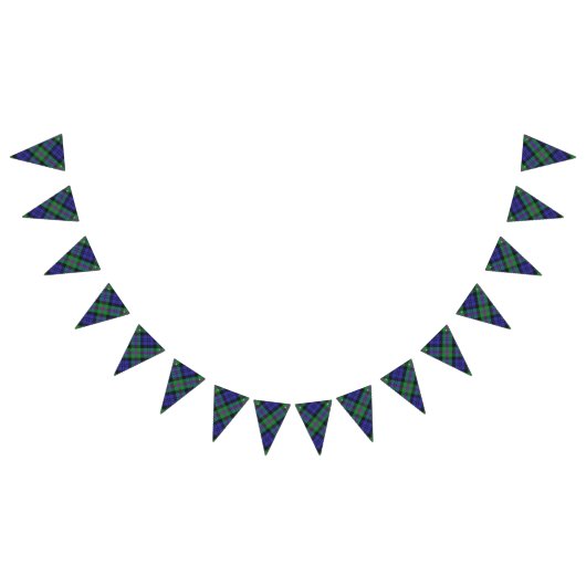 スコティッシュクランバードタータンチェック バンティングフラッグ (全)