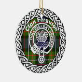 スコティッシュクランファーガソンタータンチェックとクレスト セラミックオーナメント (右)