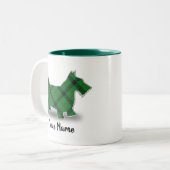 スコティッシュクランプキンケイドタータンチェックスコティッシュテリア ツートーンマグカップ (正面左)