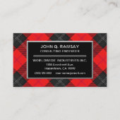 スコティッシュクランプセイレッドタータンチェックプレイド 名刺 (正面)