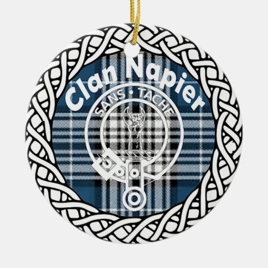 スコティッシュクランプライヤータータンチェックとクレスト セラミックオーナメント (正面)