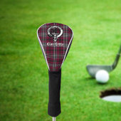 スコティッシュクランプリトルクレストバッジとタータンチェックカスタム ゴルフヘッドカバー