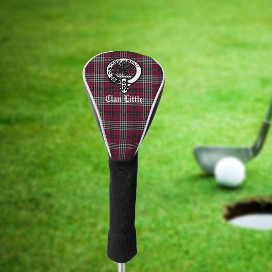 スコティッシュクランプリトルクレストバッジとタータンチェックカスタム ゴルフヘッドカバー