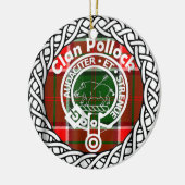 スコティッシュクランプロックタータンチェックとクレスト セラミックオーナメント (左)