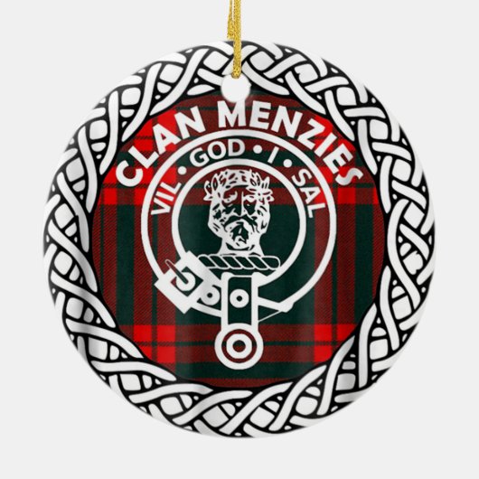 スコティッシュクランプンシーズタータンチェックとクレスト セラミックオーナメント (裏面)