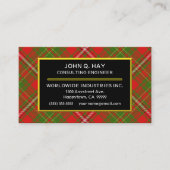 スコティッシュクランヘイタータンチェックプレイド 名刺 (正面)