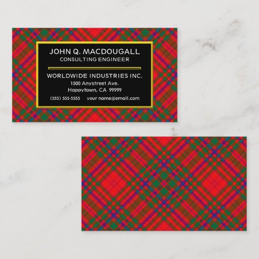 スコティッシュクランマクドゥガルタータンチェックプレイド 名刺 (正面/裏面)