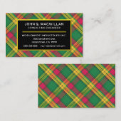 スコティッシュクランマクミランタータンチェックプレイド 名刺 (正面/裏面)