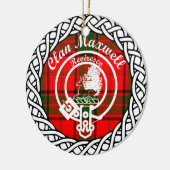 スコティッシュクランマックスウェルタータンチェックアンドクレスト セラミックオーナメント (左)