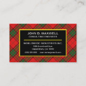 スコティッシュクランマックスウェルタータンチェックプレイド 名刺 (正面)