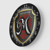 スコティッシュクランムンロモンローモンロータータンチェックシールド ラージ壁時計 (傾斜)