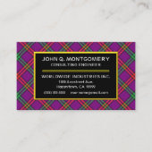 スコティッシュクランモンゴメリータータンチェックプレイド 名刺 (正面)