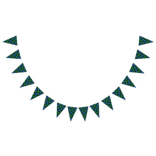 スコティッシュクランラモントタータンチェック バンティングフラッグ (全)