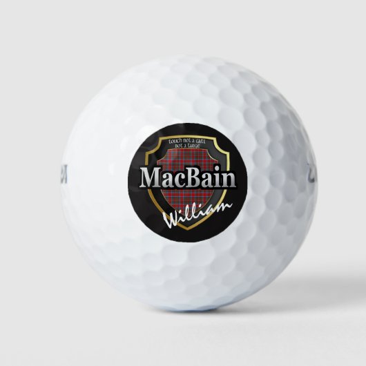 スコティッシュクランMacBainあなたの名前をパーソナライズ ゴルフボール (正面)