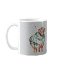 スコティッシュグリーンタータンチェックハイランドパーソナライズされた牛