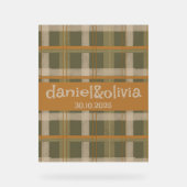 スコティッシュケルトタータンチェックパタ結婚ーン アクリルサイン (正面)