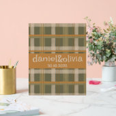 スコティッシュケルトタータンチェックパタ結婚ーン アクリルサイン (ウェディング)