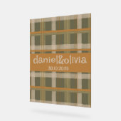 スコティッシュケルトタータンチェックパタ結婚ーン アクリルサイン (傾斜)