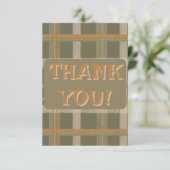 スコティッシュケルトタータンチェックパタ結婚ーン サンキューカード (スタンド正面)