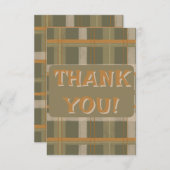 スコティッシュケルトタータンチェックパタ結婚ーン サンキューカード (正面/裏面)